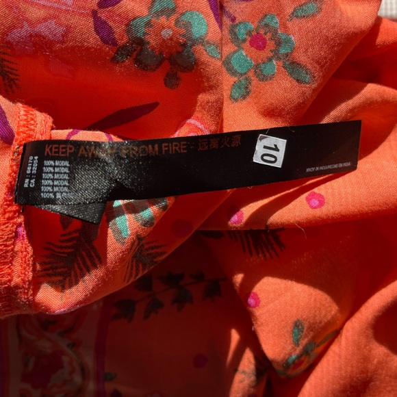 NWOT Anthropologie Quilted Floral Orange Maxi Dress - Large $120 - Picture 6 of 6